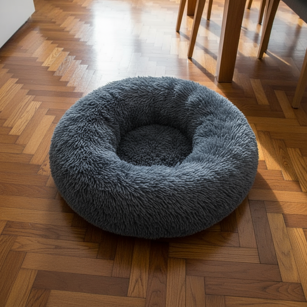 Cama Redonda Felpa Larga / Sofá Suave y Cálido para Perros y Gatos