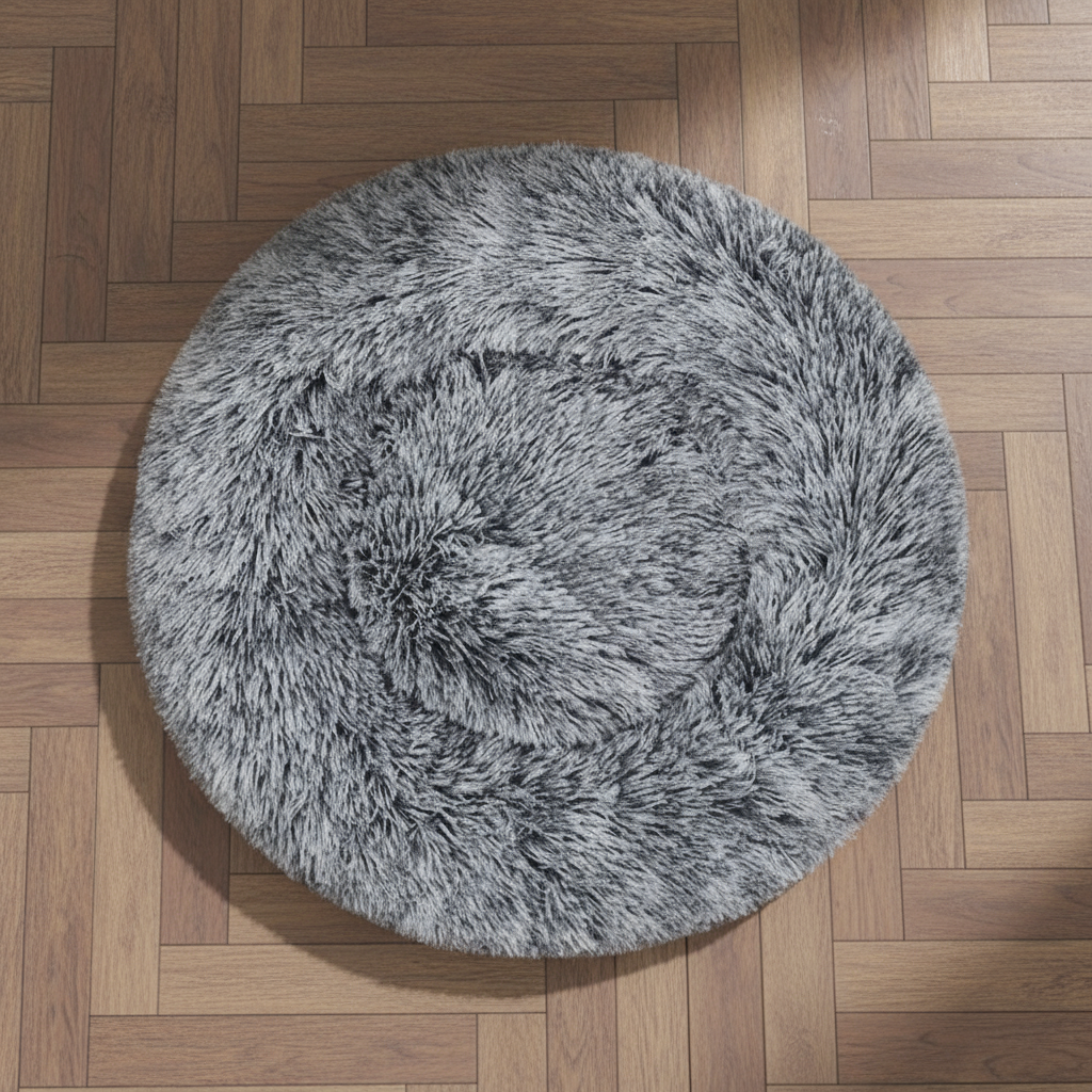 Cama Redonda Felpa Larga / Sofá Suave y Cálido para Perros y Gatos