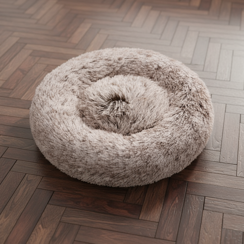 Cama Redonda Felpa Larga / Sofá Suave y Cálido para Perros y Gatos