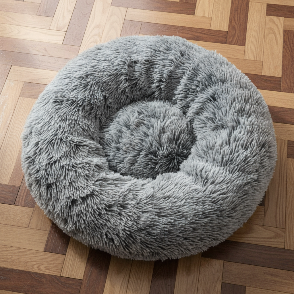 Cama Redonda Felpa Larga / Sofá Suave y Cálido para Perros y Gatos