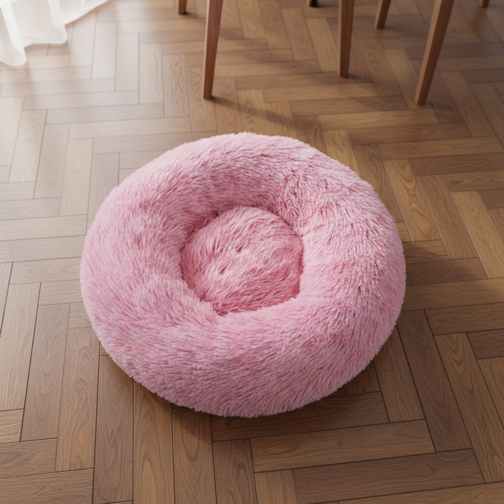 Cama Redonda Felpa Larga / Sofá Suave y Cálido para Perros y Gatos