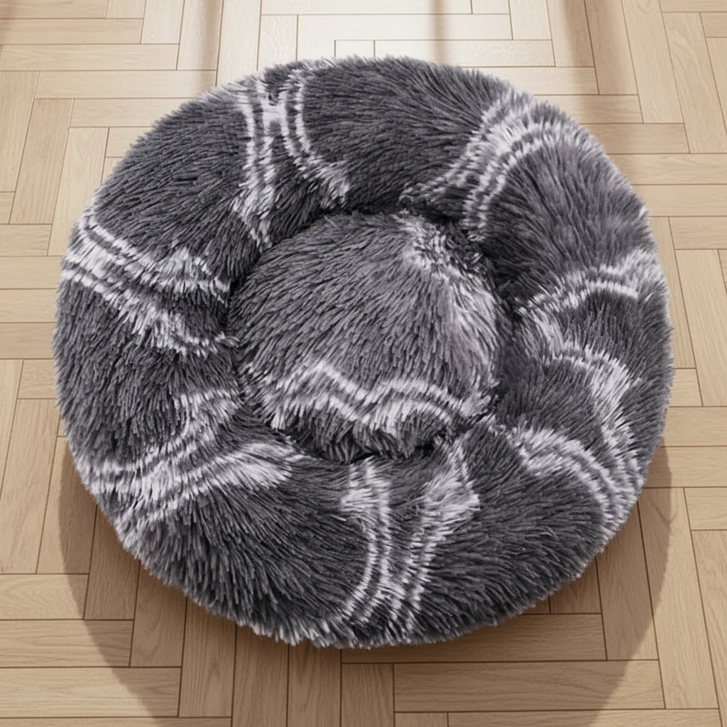 Cama Redonda Felpa Larga / Sofá Suave y Cálido para Perros y Gatos