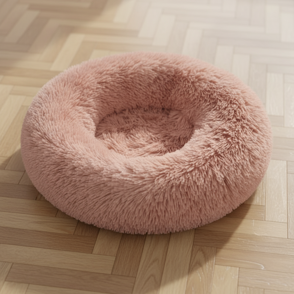Cama Redonda Felpa Larga / Sofá Suave y Cálido para Perros y Gatos