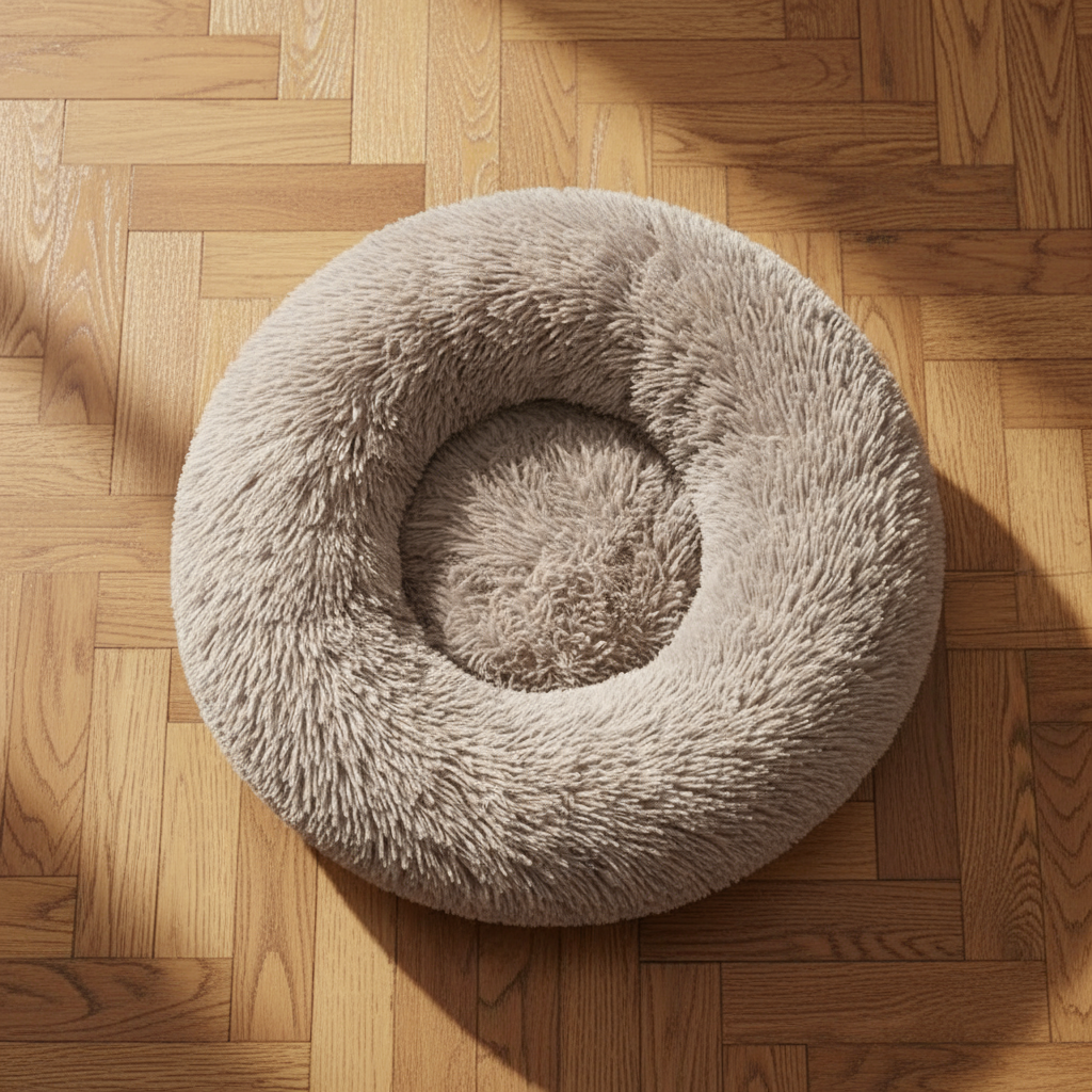 Cama Redonda Felpa Larga / Sofá Suave y Cálido para Perros y Gatos