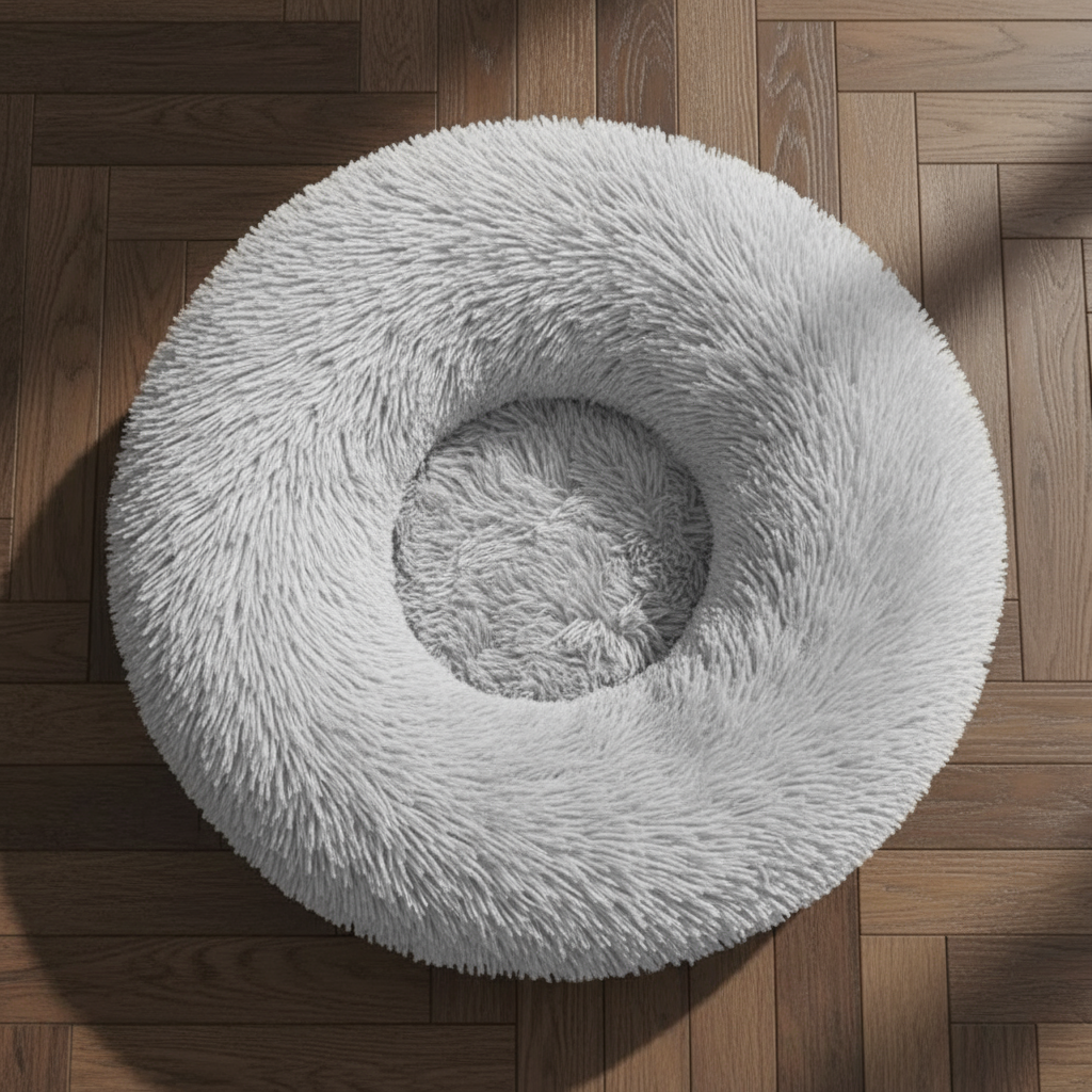 Cama Redonda Felpa Larga / Sofá Suave y Cálido para Perros y Gatos